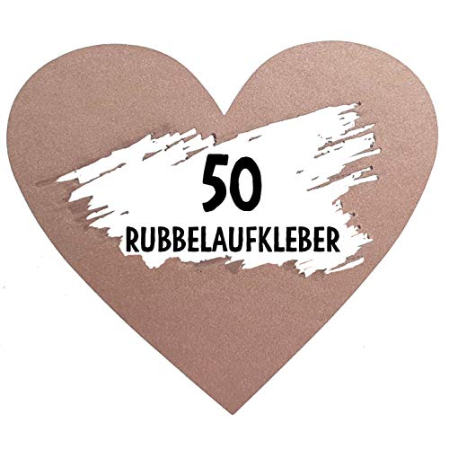 OWLBOOK 50 Rubbel Etiketten Herzen Rosa zum Basteln von Rubbelkarten Rubbellose Überraschungen Gutscheinkarten Einladungen Hochzeit oder Verkündung von Schwangerschaft von OWLBOOK