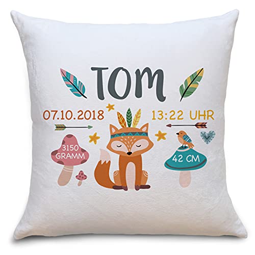 OWLBOOK Geburtskissen Fuchs Boho Flauschige Kissenhülle mit Namen und Geburtsdaten Geschenke Geschenkideen zur Geburt Baby Kind Mädchen Junge zur Taufe OWLBOOK Geburtskissen Fuchs Boho Flauschige Kissenhülle mit Namen und Geburtsdaten Geschenke Geschenkideen zur Geburt Baby Kind Mädchen Junge zur Taufe von OWLBOOK