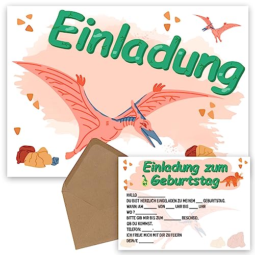 OWLBOOK Flugsaurier 10 Einladungskarten Kindergeburtstag Junge Jungs Dino Dinosaurier - Geburtstageinladungskarte für Jungen - Kinder Geburtstag Einladungen zur Geburtstagsfeier zum ausfüllen mit OWLBOOK Flugsaurier 10 Einladungskarten Kindergeburtstag Junge Jungs Dino Dinosaurier - Geburtstageinladungskarte für Jungen - Kinder Geburtstag Einladungen zur Geburtstagsfeier zum ausfüllen mit von OWLBOOK