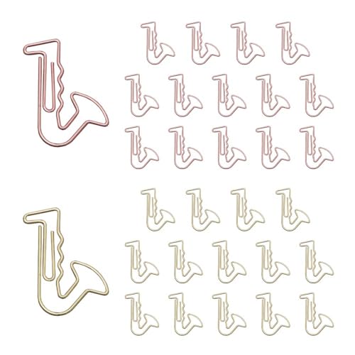 OWLFAVO Büroklammern in Saxophonform, mit transparenter Box, Rotgold und Gelbgold, lustige niedliche Büroklammern, Lesezeichen, Planer-Clips für Spaß, Bürobedarf, Schulgeschenke, Hochzeitsdekoration, OWLFAVO Büroklammern in Saxophonform, mit transparenter Box, Rotgold und Gelbgold, lustige niedliche Büroklammern, Lesezeichen, Planer-Clips für Spaß, Bürobedarf, Schulgeschenke, Hochzeitsdekoration, von OWLFAVO
