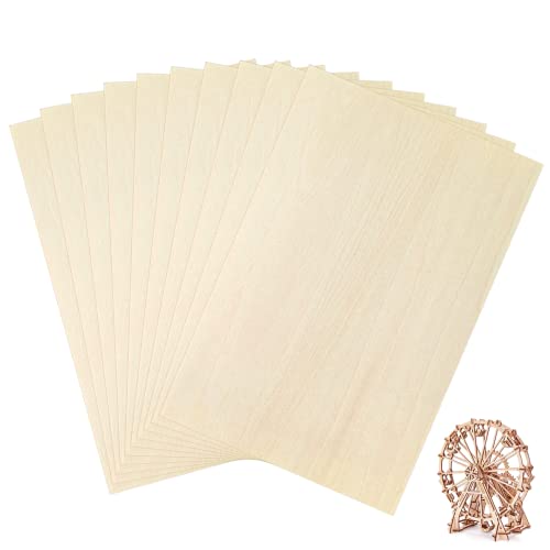 OWLKELA Lindenholzplatten, 30 x 20 x 0,2 cm, rechteckig, blanko, Holzausschnitte zum Basteln, ideal für Holzverbrennung und Laserprojekte, Kunst und Handwerk, Holzgravur, 10 Stück von OWLKELA