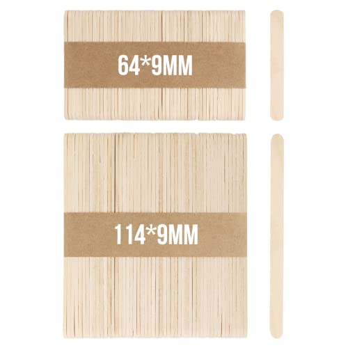 OWLKELA 100 Stück Holzstäbchen, Eisstiele aus Holz, Kombination aus Zwei Größen, Jeweils 50 Stück – 114 mm x 9 mm x 2 mm, 64 mm x 9 mm x 2 mm, Birke, Grundfarbe – Holzeisstiele, DIY OWLKELA 100 Stück Holzstäbchen, Eisstiele aus Holz, Kombination aus Zwei Größen, Jeweils 50 Stück – 114 mm x 9 mm x 2 mm, 64 mm x 9 mm x 2 mm, Birke, Grundfarbe – Holzeisstiele, DIY von OWLKELA