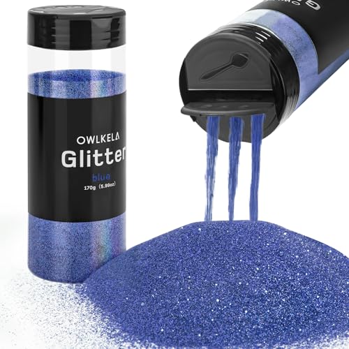 OWLKELA 170 g feiner Glitzer, blaues Glitzerpulver für Sesin, Kunst & Handwerk, Nägel, Haar, Gesicht, Körper, Schleim, Festival-Kosmetikpulver zum Malen, Kerzen-/Seifenherstellung, Wachsen OWLKELA 170 g feiner Glitzer, blaues Glitzerpulver für Sesin, Kunst & Handwerk, Nägel, Haar, Gesicht, Körper, Schleim, Festival-Kosmetikpulver zum Malen, Kerzen-/Seifenherstellung, Wachsen von OWLKELA