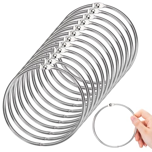 OWLKELA Jumbo-Binderinge, 10,2 cm, extra groß, lose Blätter, Buchring mit Metall, vernickelt, für Karteikarten, Schlüsselanhänger, Schule, Zuhause, Büro, Bastelarbeiten, Silber OWLKELA Jumbo-Binderinge, 10,2 cm, extra groß, lose Blätter, Buchring mit Metall, vernickelt, für Karteikarten, Schlüsselanhänger, Schule, Zuhause, Büro, Bastelarbeiten, Silber von OWLKELA