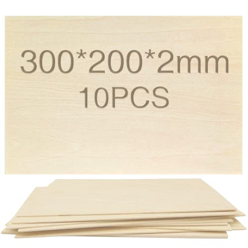 OWLKELA Lindenholz, 10 Stücke 300 * 200 * 2mm, Bastelholzplatten - Holzausschnitte zum Basteln, ideal für Laserprojekte, DIY Modell, Kunst und Handwerk, Gemälde OWLKELA Lindenholz, 10 Stücke 300 * 200 * 2mm, Bastelholzplatten - Holzausschnitte zum Basteln, ideal für Laserprojekte, DIY Modell, Kunst und Handwerk, Gemälde von OWLKELA