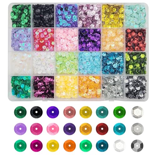 43200 Stück lose Pailletten, Großpackung 5 mm, Regenbogen-Stickerei, Pailletten, Tasse, gemischte Farben, Basteln, Pailletten, Spangles mit Löchern für Handwerk, Nähen, Schleim, Hochzeit, Weihnachten, 43200 Stück lose Pailletten, Großpackung 5 mm, Regenbogen-Stickerei, Pailletten, Tasse, gemischte Farben, Basteln, Pailletten, Spangles mit Löchern für Handwerk, Nähen, Schleim, Hochzeit, Weihnachten, von OWMOSYX