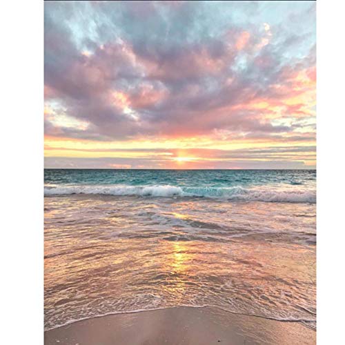 DIY 5D Diamant Malen nach Zahlen Kits Strand Ozean Welle Sonnenaufgang Landschaft Full Drill Strass Malerei mit Diamanten Kristall Diamant Kunst (Strand) von OWN4B
