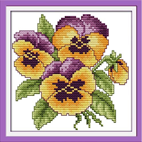 Kreuzstich Stickpackungen Vorgedruckt, OWN4B Die Blume des Glücks Bilder 11CT 8,3x8,3 Zoll DIY Stickpackung Set von OWN4B