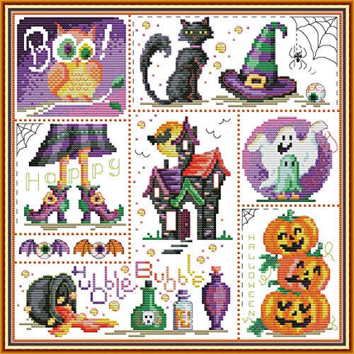 Kreuzstich Stickpackungen Vorgedruckt, OWN4B Halloween Bilder 11CT 16,1x16,1 Zoll DIY Stickpackung Set Kreuzstich Stickpackungen Vorgedruckt, OWN4B Halloween Bilder 11CT 16,1x16,1 Zoll DIY Stickpackung Set von OWN4B