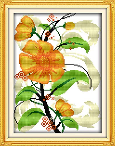 OWN4B Kreuzstich-Set, geprägt, Sonnenblumen-Muster, 11 Ft, 27,9 x 39,1 cm, DIY-Stickset (Sonnenblumen) von OWN4B