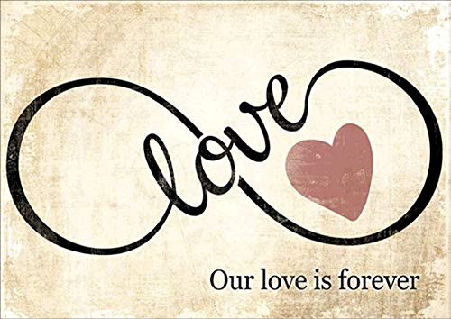 OWN4B Kreuzstich-Set, mit Aufschrift "Our Love is Forever", bedruckt, 11 Karat, 38,1 x 48 cm (Love) von OWN4B