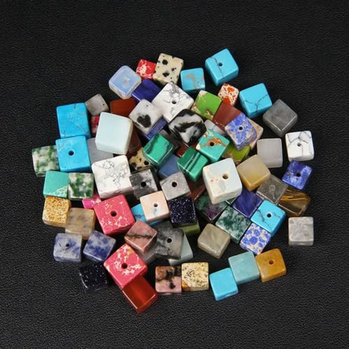 OWNPET Modefarben 4mm/6mm/8mm Quadratische Perlen Würfel Naturstein Lose Spacer Perlen DIY handgemachte Perlen für die Schmuckherstellung von OWNPET