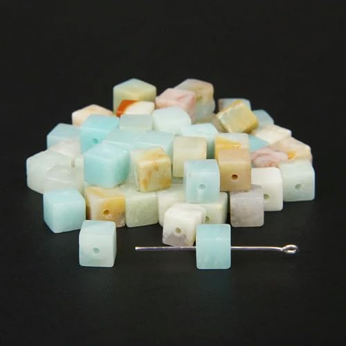 OWNPET Modefarben 4mm/6mm/8mm Quadratische Perlen Würfel Naturstein Lose Spacer Perlen DIY handgemachte Perlen für die Schmuckherstellung von OWNPET