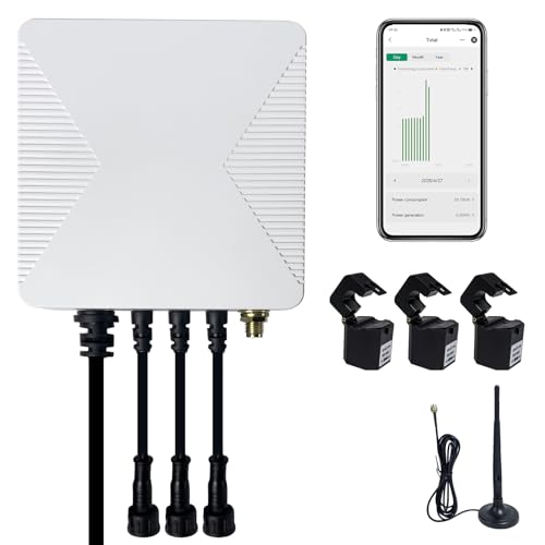 OWON Tuya Smart Home 3 Phasen WLAN Energiemonitor, 1 oder3Phasen bidirektionaler Leistungsmesser mit 3 x 80A Klemme, Solar/Netzmessung, Echtzeit Stromzähler von OWON