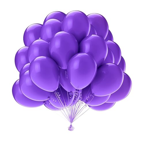 Luftballons Lila 50 Stück,10 Zoll/25cm Geburtstagsdeko Lila Ballons,Lila Luftballons für Tischdeko,Geburtstag und Hochzeit,Lila Ballon Girlande von OWill