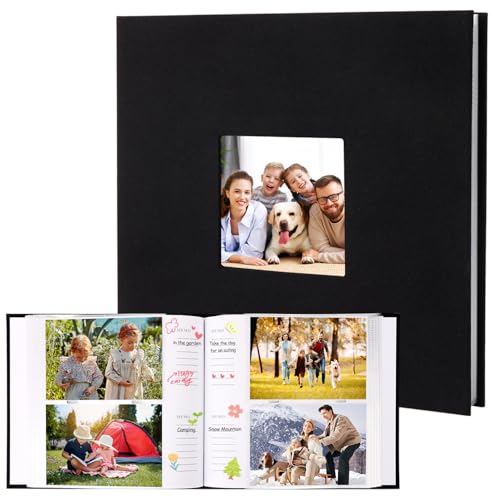 OWill Fotoalbum Einsteckalbum 22x22 cm,Fotoalbum zum selbstgestalten platz für 200 Fotos(10x15 cm),Photo album mit Leinen Einband,Fotobuch zum Einstecken und Einkleben,Für besondere Momente von OWill