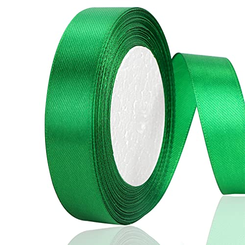 OWill Geschenkband Grün, Doppelseitiges Polyester, 20 mm x 22 m Grünes Band, Schleifenband grün für Kuchendekoration, Nähprojekte, Partyballon und Geschenkverpackungen von OWill