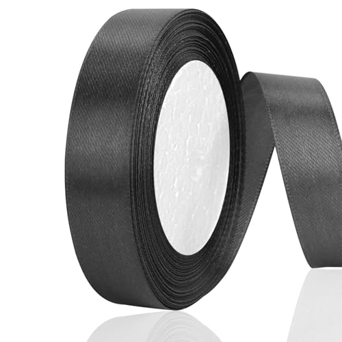 OWill 22 Meter Satinband Schwarz 20mm,Geschenkband Deko Schleifenband Seidenband Stoffband Schwarzes Band Ribbon Luftballon Trauerband,Band Schleife Schwarze Deko Torte OWill 22 Meter Satinband Schwarz 20mm,Geschenkband Deko Schleifenband Seidenband Stoffband Schwarzes Band Ribbon Luftballon Trauerband,Band Schleife Schwarze Deko Torte von OWill