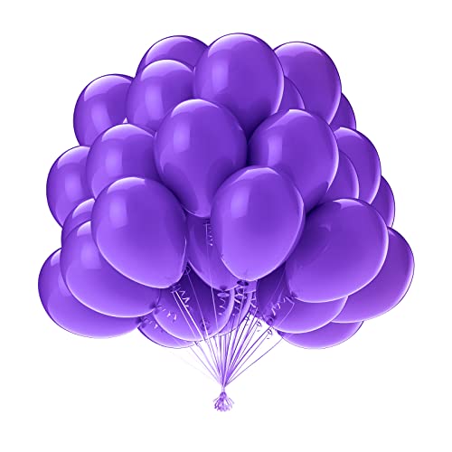 OWill Violette Luftballons, 50 Stück, 25,4 cm, violette Luftballons, Latexballons für Hochzeit, Geburtstag, Party-Dekorationen von OWill