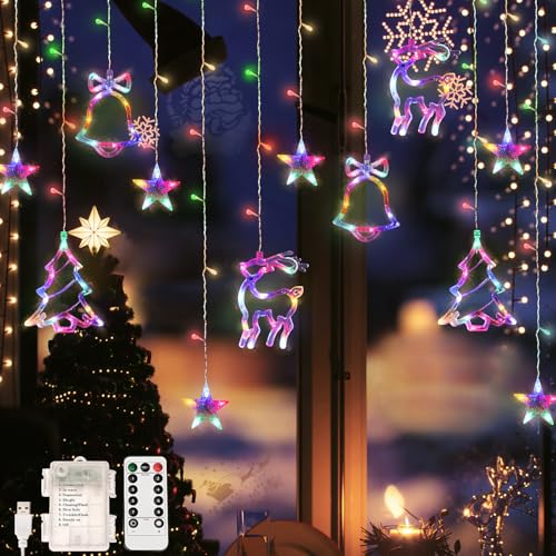 OWill Weihnachtsbeleuchtung Fenster, Lichterkette Fenster Innen 2m × 3m, 8 Modes Lichterkette Fenster, Lichtervorhang Fenster, Lichterkette Innen Fenster OWill Weihnachtsbeleuchtung Fenster, Lichterkette Fenster Innen 2m × 3m, 8 Modes Lichterkette Fenster, Lichtervorhang Fenster, Lichterkette Innen Fenster von OWill