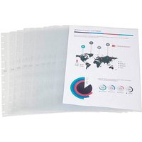 OXFORD Prospekthüllen Vario Zipp DIN A4 transparent genarbt 0,08 mm, 10 St. von OXFORD