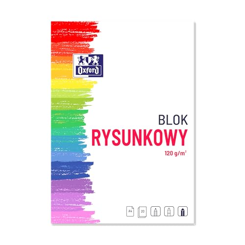OXFORD Zeichenblock A4-Format, 20 Blätter, 120 g/m2, Malblock A4 für Kinder zur Schule, Zeichnen, Skizzieren, Zeichnungsblock Weiß, Hochwertiges Papier, 20 Stück-Packung, 400093195 OXFORD Zeichenblock A4-Format, 20 Blätter, 120 g/m2, Malblock A4 für Kinder zur Schule, Zeichnen, Skizzieren, Zeichnungsblock Weiß, Hochwertiges Papier, 20 Stück-Packung, 400093195 von OXFORD