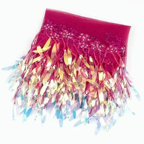 1–5 Yards, 15 cm, Paillettenquasten, Fransen, Netz-Spitzenbesatz zum Nähen von Hochzeitskleidern, Dekoration, Quaste, lateinamerikanische Tanzkleidu von OXFYY