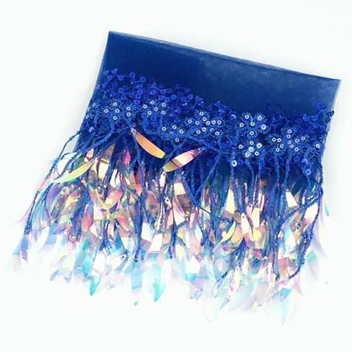 1–5 Yards, 15 cm, Paillettenquasten, Fransen, Netz-Spitzenbesatz zum Nähen von Hochzeitskleidern, Dekoration, Quaste, lateinamerikanische Tanzkleidu von OXFYY