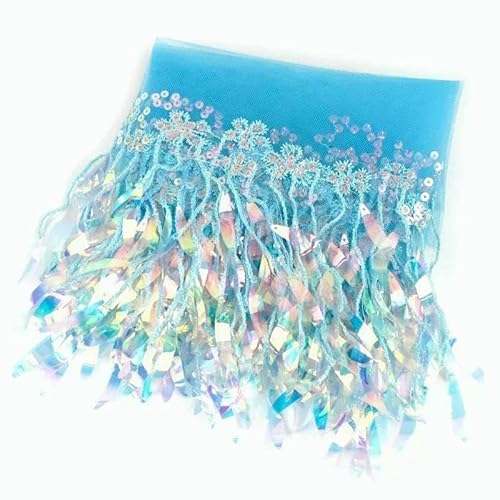 1–5 Yards, 15 cm, Paillettenquasten, Fransen, Netz-Spitzenbesatz zum Nähen von Hochzeitskleidern, Dekoration, Quaste, lateinamerikanische Tanzkleidu von OXFYY
