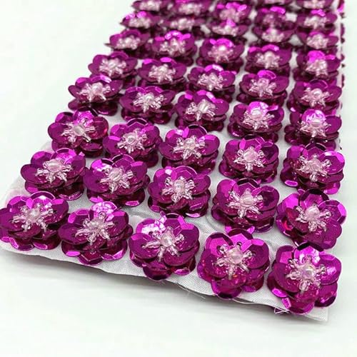 10 Stück 18 mm Paillettenblumen, handgefertigt, zum Nähen, flache Rückseite, zum Basteln, für Hochzeiten, Schuhe, Taschen, Kleidungszubehör, matt-rosa von OXFYY