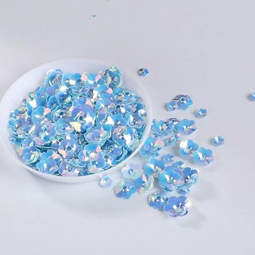 10 g/Packung, gemischte Größe, Pflaumenblüten-Pailletten, zum Nähen, Basteln/Verschönern, 3D-Blumenform, Pailletten zum Basteln, Hellblau 10 g/Packung, gemischte Größe, Pflaumenblüten-Pailletten, zum Nähen, Basteln/Verschönern, 3D-Blumenform, Pailletten zum Basteln, Hellblau von OXFYY