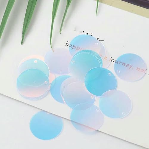 10 g/Packung blaue Kristallpailletten, PET, runde Blumen, Pflaumen, rechteckige Pailletten für Bastelarbeiten, Taschendekoration, DIY-Nähzubehör, 20 mm Seitenloch von OXFYY
