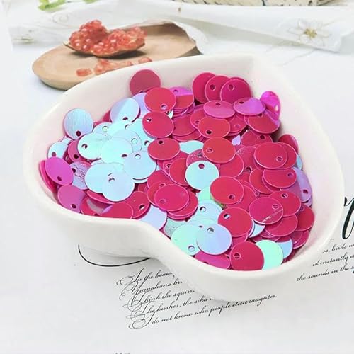 10 g (1000 Stück) 6 mm flache, runde Pailletten, zum Nähen, für Hochzeiten, Bastelarbeiten, PVC-Pailletten-Konfetti für Bekleidungszubehör mit 1 Seitenloch, AB Rose von OXFYY