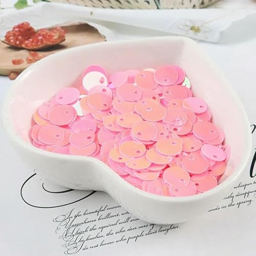 10 g (1000 Stück) 6 mm flache, runde Pailletten, zum Nähen, für Hochzeiten, Bastelarbeiten, PVC-Pailletten-Konfetti für Kleidungszubehör mit 1 Seitenloch, AB Pink von OXFYY