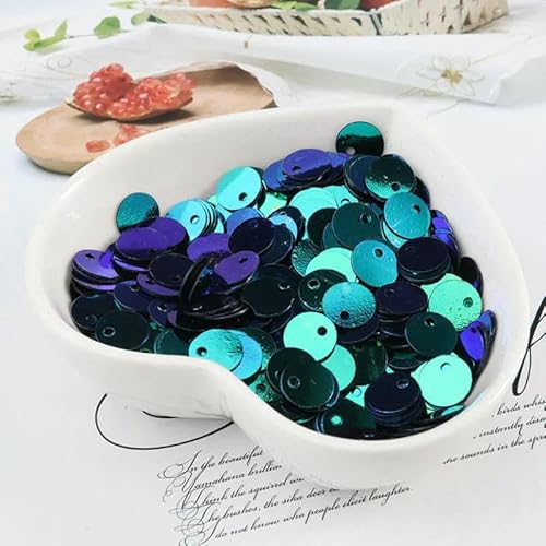 10 g (1000 Stück) 6 mm flache, runde Pailletten, zum Nähen, für Hochzeiten, Bastelarbeiten, PVC-Pailletten-Konfetti für Kleidungszubehör mit 1 Seitenloch, AB Schwarz 321 von OXFYY