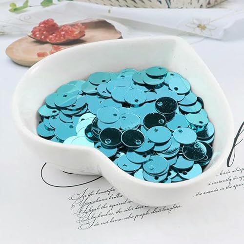 10 g (1000 Stück) 6 mm flache, runde Pailletten, zum Nähen, für Hochzeiten, Bastelarbeiten, PVC-Pailletten-Konfetti für Kleidungszubehör mit 1 seitlichen Loch, Hellblau von OXFYY