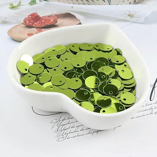 10 g (1000 Stück) 6 mm flache, runde Pailletten, zum Nähen, für Hochzeiten, Bastelarbeiten, PVC-Pailletten-Konfetti für Kleidungszubehör mit 1 seitlichen Loch, Hellgrün von OXFYY