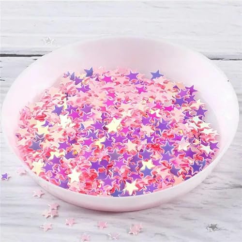 10 g 3,0 mm 4,0 mm Stern-Nagel-Pailletten, PET-Kristall-Pailletten, Basteln für Nagelkunst, Maniküre, Hochzeitsdeko-Konfetti, DIY-Zubehör – JG Dunkelrosa – 4,0 mm Stern, 10 g von OXFYY