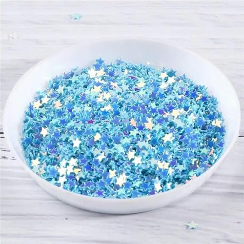 10 g 3,0 mm 4,0 mm Stern-Nagel-Pailletten, PET-Kristall-Pailletten, Basteln für Nagelkunst, Maniküre, Hochzeitsdeko-Konfetti, DIY-Zubehör – JG Hellblau – 3,0 mm Stern, 10 g von OXFYY