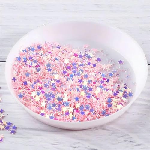 10 g 3,0 mm 4,0 mm Stern-Nagel-Pailletten, PET-Kristall-Pailletten, Basteln für Nagelkunst, Maniküre, Hochzeitsdeko-Konfetti, DIY-Zubehör – JG Hellrosa – 4,0 mm Stern, 10 g von OXFYY