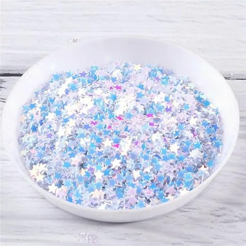 10 g 3,0 mm 4,0 mm Stern-Nagel-Pailletten, PET-Kristall-Pailletten, Basteln für Nagelkunst, Maniküre, Hochzeitsdeko-Konfetti, DIY-Zubehör – JG Weiß – 4,0 mm Stern, 10 g von OXFYY