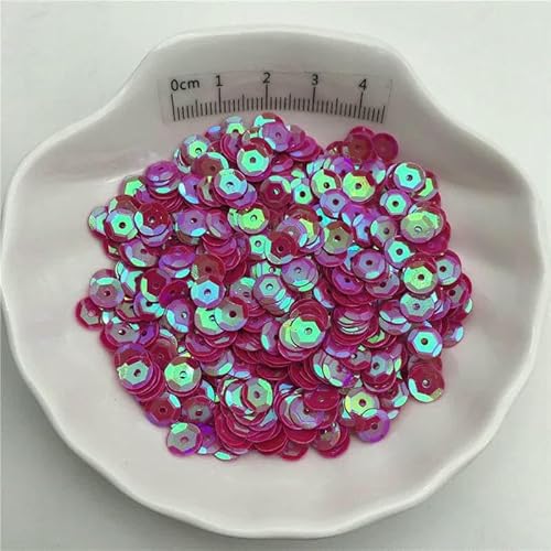 10 g 4,0 mm 5 mm 6 mm 8 mm 10 mm Cup PVC-Pailletten, Glitzer-Pailletten für Kleidung, Hüte, Schuhe, Kinder, DIY, Basteln, handgefertigtes Accessoire – AB Fuchsia – 10 g 10 mm von OXFYY