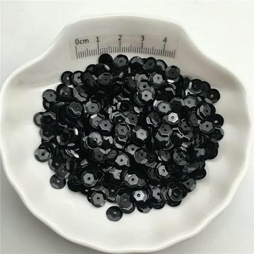 10 g 4,0 mm 5 mm 6 mm 8 mm 10 mm Cup PVC-Pailletten, Glitzer-Pailletten für Kleidung, Hüte, Schuhe, Kinder, DIY, Basteln, handgefertigtes Accessoire – einfarbig schwarz – 10 g 10 mm von OXFYY