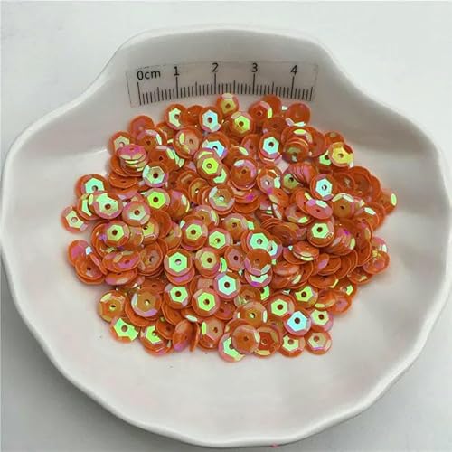 10 g 4,0 mm 5 mm 6 mm 8 mm 10 mm Cup PVC-Pailletten, Glitzer-Pailletten für Kleidung, Hüte, Schuhe, Kinder, DIY, Basteln, handgefertigtes Zubehör – AB Orange – 10 g 6 mm 720 Stück von OXFYY