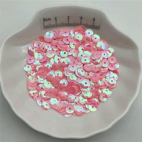 10 g 4,0 mm 5 mm 6 mm 8 mm 10 mm Cup PVC-Pailletten, Glitzer-Pailletten für Kleidung, Hüte, Schuhe, Kinder-DIY, Basteln, handgefertigtes Accessoire – AB Pink – 10 g 6 mm 720 Stück von OXFYY