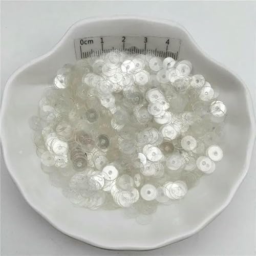 10 g einfarbige 4,0 mm 6 mm flache PVC-Pailletten, Glitzer-Pailletten für Kleidung, Hüte, Schuhe, Kinder, DIY, Basteln, handgefertigtes Zubehör – transparent, 4,0 mm, 2000 Stück, 10 g von OXFYY