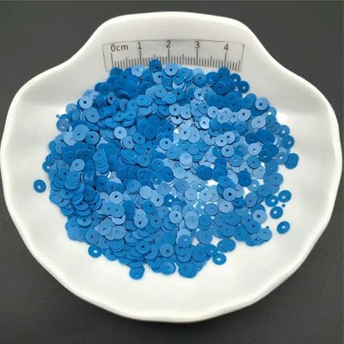 10 g einfarbige 4,0 mm 6 mm flache PVC-Pailletten, Glitzer-Pailletten für Kleidung, Hüte, Schuhe, Kinder-DIY, Basteln, handgefertigtes Accessoire – einfarbig hellblau – 4,0 mm, 2000 Stück, 10 g von OXFYY