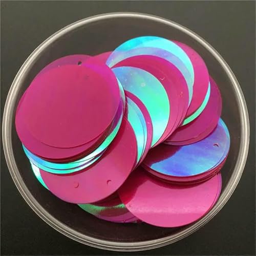10 mm, 15 mm, 20 mm, 25 mm, 30 mm, PVC, flach, rund, lose Pailletten, zum Nähen, für Hochzeiten, Basteln, Zubehör mit 1 seitlichen Loch, Fuchsia, transparent, 30 mm, 36 Stück, 10 g 10 mm, 15 mm, 20 mm, 25 mm, 30 mm, PVC, flach, rund, lose Pailletten, zum Nähen, für Hochzeiten, Basteln, Zubehör mit 1 seitlichen Loch, Fuchsia, transparent, 30 mm, 36 Stück, 10 g von OXFYY