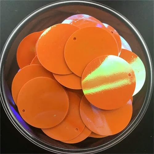 10 mm, 15 mm, 20 mm, 25 mm, 30 mm, PVC, flach, rund, lose Pailletten, zum Nähen, für Hochzeiten, Bastelzubehör mit 1 seitlichen Loch, AB Orange, 10 mm, 400 Stück, 10 g von OXFYY