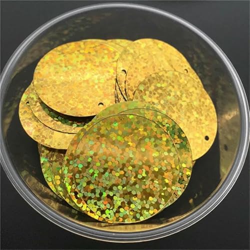 10 mm, 15 mm, 20 mm, 25 mm, 30 mm, PVC, flache, runde, lose Pailletten, zum Nähen, für Hochzeiten, Bastelzubehör mit 1 seitlichen Loch,gold, 10 mm, 400 Stück, 10 g von OXFYY